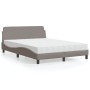 Bed with taupe gray fabric mattress 140x190 cm by vidaXL, Beds and slatted bases - Ref: Foro24-3208388, Price: 316,78 €, Disc...