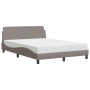 Bed with taupe gray fabric mattress 140x190 cm by vidaXL, Beds and slatted bases - Ref: Foro24-3208388, Price: 316,78 €, Disc...