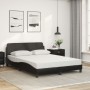 Bed with black synthetic leather mattress 140x190 cm by vidaXL, Beds and slatted bases - Ref: Foro24-3208397, Price: 330,08 €...