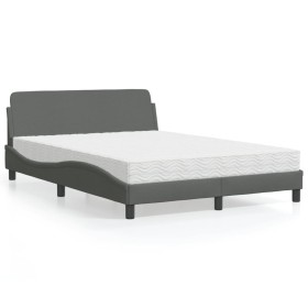 Bed with dark gray fabric mattress 140x200 cm by vidaXL, Beds and slatted bases - Ref: Foro24-3208405, Price: 349,99 €, Disco...