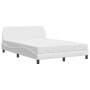 Bed with white synthetic leather mattress 140x200 cm by vidaXL, Beds and slatted bases - Ref: Foro24-3208418, Price: 365,93 €...