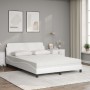 Bed with white synthetic leather mattress 140x200 cm by vidaXL, Beds and slatted bases - Ref: Foro24-3208418, Price: 365,93 €...