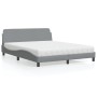 Cama con colchón de tela gris claro 160x200 cm de vidaXL, Camas y somieres - Ref: Foro24-3208424, Precio: 400,07 €, Descuento: %