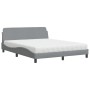 Bed with light gray fabric mattress 160x200 cm by vidaXL, Beds and slatted bases - Ref: Foro24-3208424, Price: 365,92 €, Disc...