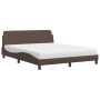 Bed with brown synthetic leather mattress 160x200 cm by vidaXL, Beds and slatted bases - Ref: Foro24-3208439, Price: 407,96 €...