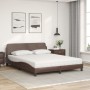 Cama con colchón cuero sintético marrón 160x200 cm de vidaXL, Camas y somieres - Ref: Foro24-3208439, Precio: 454,17 €, Descu...