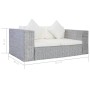 2-seater sofa with gray natural rattan cushions by vidaXL, Sofas - Ref: Foro24-283070, Price: 396,71 €, Discount: %