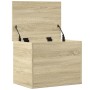 Caja de almacenaje madera ingeniería roble Sonoma 60x42x46 cm de vidaXL, Baúles de almacenamiento - Ref: Foro24-840655, Preci...