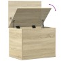 Caja de almacenaje madera ingeniería roble Sonoma 60x42x46 cm de vidaXL, Baúles de almacenamiento - Ref: Foro24-840655, Preci...