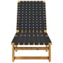 Sun loungers 2 units solid acacia wood and black fabric by vidaXL, Loungers - Ref: Foro24-3214210, Price: 226,12 €, Discount: %