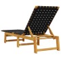 Sun loungers 2 units solid acacia wood and black fabric by vidaXL, Loungers - Ref: Foro24-3214210, Price: 226,12 €, Discount: %