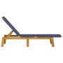 Sun loungers 2 units solid acacia wood and dark blue fabric by vidaXL, Loungers - Ref: Foro24-3214212, Price: 211,36 €, Disco...