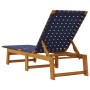 Sun loungers 2 units solid acacia wood and dark blue fabric by vidaXL, Loungers - Ref: Foro24-3214212, Price: 211,36 €, Disco...