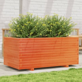 Solid wax brown pine wood planter 110x60x49.5 cm by vidaXL, Pots and planters - Ref: Foro24-3282571, Price: 217,99 €, Discoun...