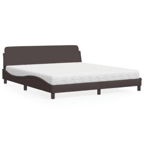 Bed with dark brown fabric mattress 180x200 cm by vidaXL, Beds and slatted bases - Ref: Foro24-3208447, Price: 399,78 €, Disc...