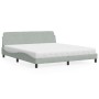 Bed with light gray velvet mattress 180x200 cm by vidaXL, Beds and slatted bases - Ref: Foro24-3208451, Price: 400,44 €, Disc...