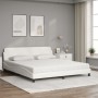 Cama con colchón cuero sintético blanco 180x200 cm de vidaXL, Camas y somieres - Ref: Foro24-3208458, Precio: 415,03 €, Descu...