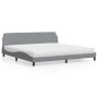 Bed with light gray fabric mattress 200x200 cm by vidaXL, Beds and slatted bases - Ref: Foro24-3208464, Price: 419,36 €, Disc...