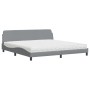 Bed with light gray fabric mattress 200x200 cm by vidaXL, Beds and slatted bases - Ref: Foro24-3208464, Price: 419,36 €, Disc...