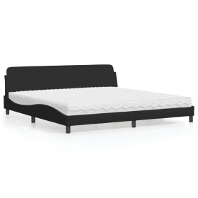 Cama con colchón tela negro 200x200 cm de vidaXL, Camas y somieres - Ref: Foro24-3208466, Precio: 424,99 €, Descuento: %