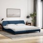 Bed with blue fabric mattress 200x200 cm by vidaXL, Beds and slatted bases - Ref: Foro24-3208470, Price: 423,99 €, Discount: %