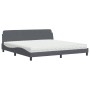 Cama con colchón terciopelo gris oscuro 200x200 cm de vidaXL, Camas y somieres - Ref: Foro24-3208472, Precio: 402,64 €, Descu...