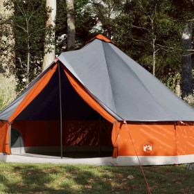 Familienzelt Tipi 12 Personen wasserdicht grau orange von vidaXL, Zelte - Ref: Foro24-94593, Preis: 262,04 €, Rabatt: %