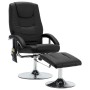 Sillón de masaje con reposapiés cuero sintético negro de vidaXL, Sillones de masaje eléctricos - Ref: Foro24-248659, Precio: ...