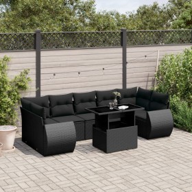 8-piece garden sofa set and black synthetic rattan cushions by vidaXL, Garden sets - Ref: Foro24-3268405, Price: 582,08 €, Di...