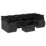 Set de sofás de jardín 8 piezas y cojines ratán sintético negro de vidaXL, Conjuntos de jardín - Ref: Foro24-3268405, Precio:...