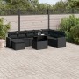 Set de sofás de jardín 8 piezas y cojines ratán sintético negro de vidaXL, Conjuntos de jardín - Ref: Foro24-3267465, Precio:...