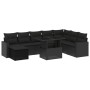 Set de sofás de jardín 8 piezas y cojines ratán sintético negro de vidaXL, Conjuntos de jardín - Ref: Foro24-3267465, Precio:...