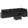 7-teiliges Gartensofa-Set mit schwarzen synthetischen Rattankissen von vidaXL, Gartensets - Ref: Foro24-3267285, Preis: 466,2...