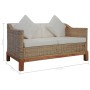 2-Sitzer-Sofa mit natürlichen Rattankissen von vidaXL, Sofas - Ref: Foro24-283076, Preis: 541,91 €, Rabatt: %