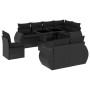 8-teiliges Gartensofa-Set und schwarze synthetische Rattankissen von vidaXL, Gartensets - Ref: Foro24-3268665, Preis: 723,79 ...