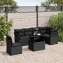 7-teiliges Gartensofa-Set mit schwarzen synthetischen Rattankissen von vidaXL, Gartensets - Ref: Foro24-3266615, Preis: 506,8...