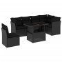 7-teiliges Gartensofa-Set mit schwarzen synthetischen Rattankissen von vidaXL, Gartensets - Ref: Foro24-3266615, Preis: 506,8...