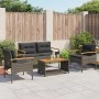 4-teiliges Gartensofa-Set und graue synthetische Rattankissen von vidaXL, Gartensets - Ref: Foro24-368399, Preis: 332,23 €, R...