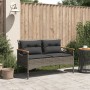 Garden bench with gray synthetic rattan cushions 116x62.5x74 cm by vidaXL, garden benches - Ref: Foro24-368402, Price: 146,43...