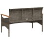 Garden bench with gray synthetic rattan cushions 116x62.5x74 cm by vidaXL, garden benches - Ref: Foro24-368402, Price: 146,43...