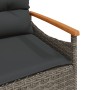 Garden bench with gray synthetic rattan cushions 116x62.5x74 cm by vidaXL, garden benches - Ref: Foro24-368402, Price: 146,43...