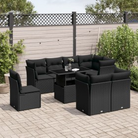 8-teiliges Gartensofa-Set und schwarze synthetische Rattankissen von vidaXL, Gartensets - Ref: Foro24-3266725, Preis: 662,22 ...