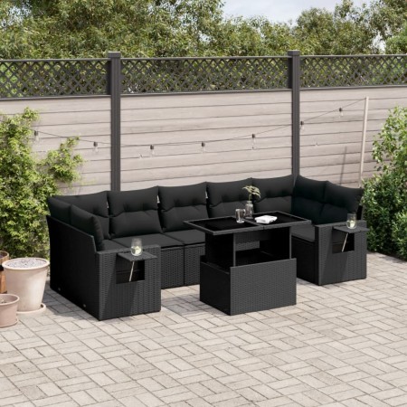 8-piece garden sofa set and black synthetic rattan cushions by vidaXL, Garden sets - Ref: Foro24-3267775, Price: 583,85 €, Di...