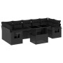 Set de sofás de jardín 8 piezas y cojines ratán sintético negro de vidaXL, Conjuntos de jardín - Ref: Foro24-3267775, Precio:...