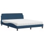 Cama con colchón de tela azul 160x200 cm de vidaXL, Camas y somieres - Ref: Foro24-3208430, Precio: 373,99 €, Descuento: %