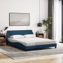 Bed with blue fabric mattress 160x200 cm by vidaXL, Beds and slatted bases - Ref: Foro24-3208430, Price: 373,99 €, Discount: %