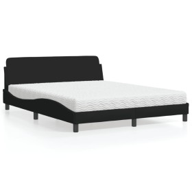 Cama con colchón de tela negro 160x200 cm de vidaXL, Camas y somieres - Ref: Foro24-3208426, Precio: 365,92 €, Descuento: %