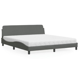 Bett mit dunkelgrauer Stoffmatratze 180x200 cm von vidaXL, Betten und Lattenroste - Ref: Foro24-3208445, Preis: 377,99 €, Rab...