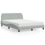 Cama con colchón terciopelo gris claro 140x200 cm de vidaXL, Camas y somieres - Ref: Foro24-3208411, Precio: 383,64 €, Descue...