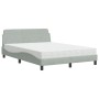 Cama con colchón terciopelo gris claro 140x200 cm de vidaXL, Camas y somieres - Ref: Foro24-3208411, Precio: 383,64 €, Descue...